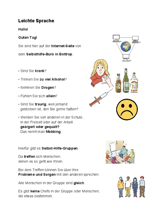 Das Selbsthilfe-Büro in Leichter Sprache